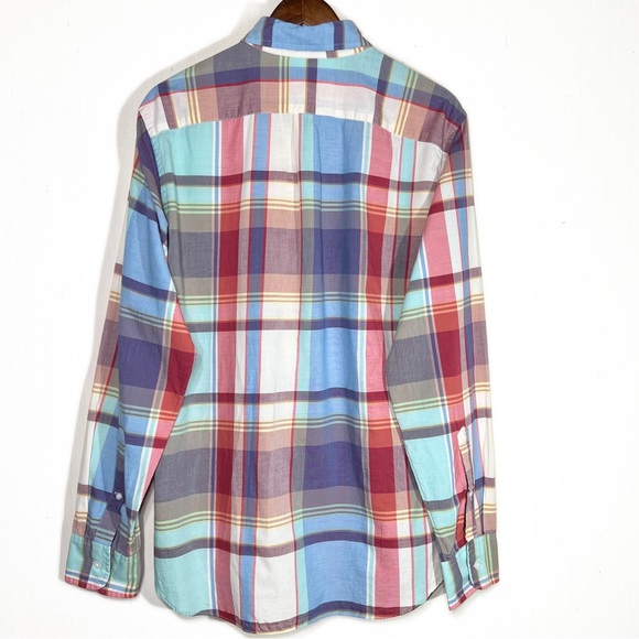 J. Crew Mens Plaid Multi Color Long Sleeve Buttondown Shirt Medium - Picture 4 of 6